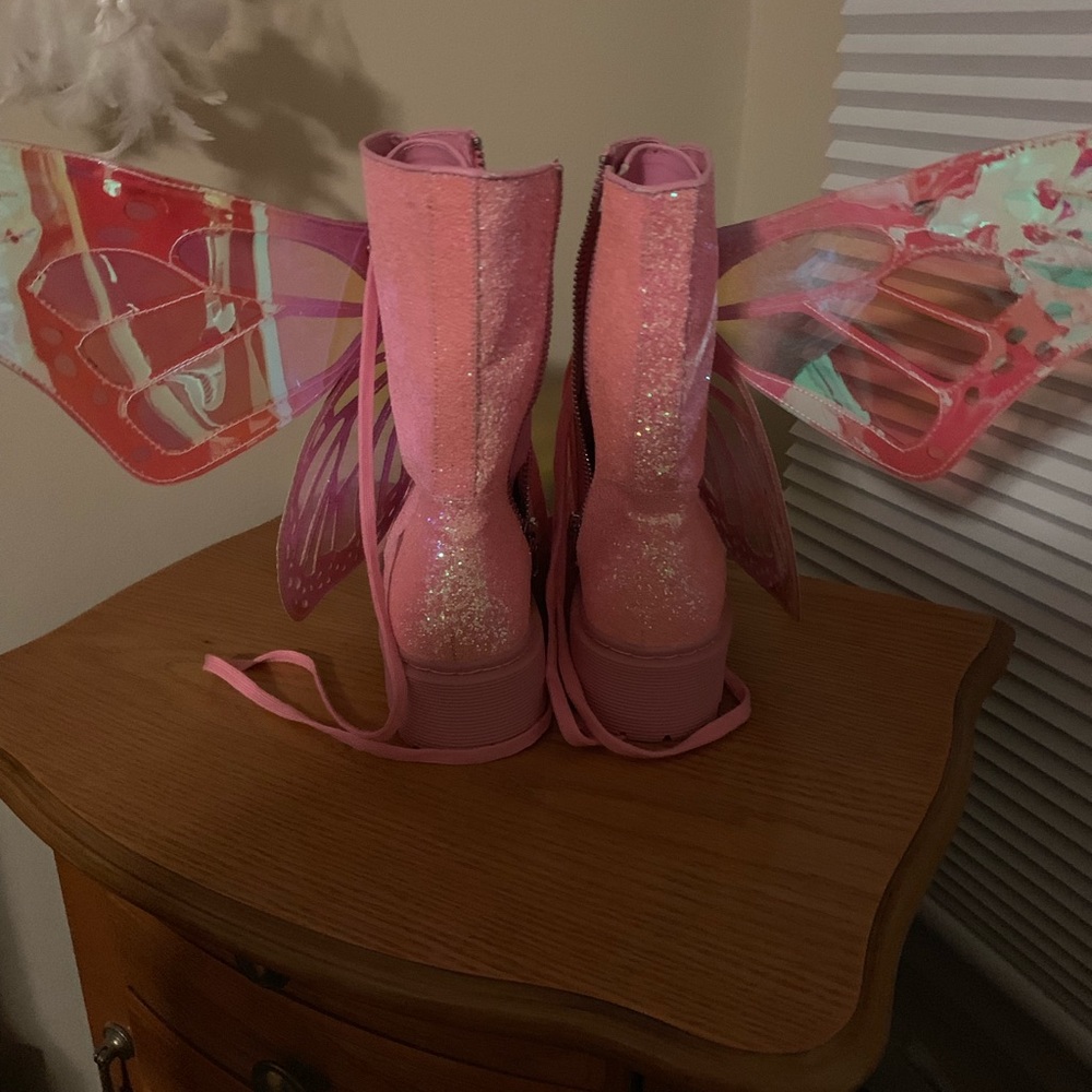 SOLD - Dolls Kill Club Exx Butterfly Boots - Picture 6 of 8